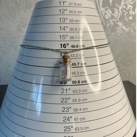 Glass Bottle Pendant Necklace With Colorful Beads & Cork - Picture 2 of 4